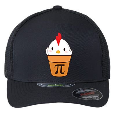 Chicken Pot Pi Funny Pie Day Cartoon Chicken Pot Pi Cute Gift Flexfit Unipanel Trucker Cap