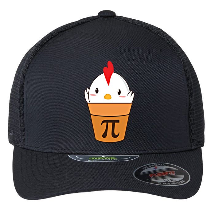 Chicken Pot Pi Funny Pie Day Cartoon Chicken Pot Pi Cute Gift Flexfit Unipanel Trucker Cap