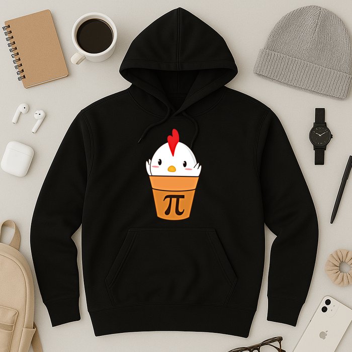Chicken Pot Pi Funny Pie Day Cartoon Chicken Pot Pi Cute Gift Hoodie