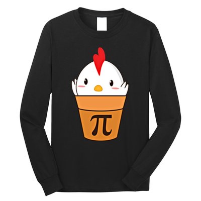 Chicken Pot Pi Funny Pie Day Cartoon Chicken Pot Pi Cute Gift Long Sleeve Shirt