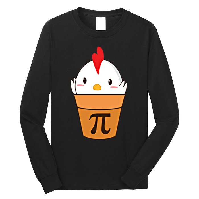 Chicken Pot Pi Funny Pie Day Cartoon Chicken Pot Pi Cute Gift Long Sleeve Shirt