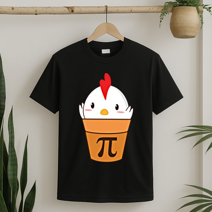 Chicken Pot Pi Funny Pie Day Cartoon Chicken Pot Pi Cute Gift T-Shirt