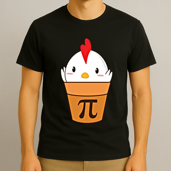 Chicken Pot Pi Funny Pie Day Cartoon Chicken Pot Pi Cute Gift T-Shirt