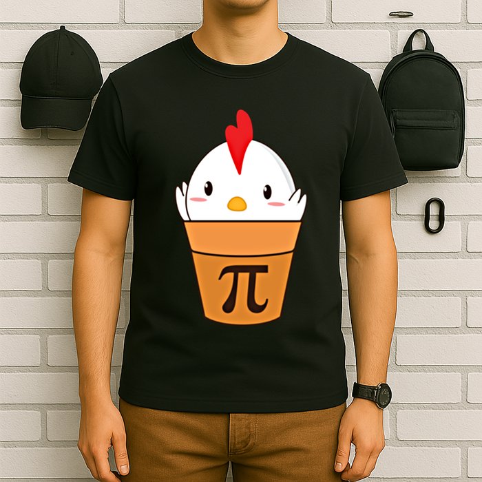 Chicken Pot Pi Funny Pie Day Cartoon Chicken Pot Pi Cute Gift T-Shirt