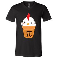 Chicken Pot Pi Funny Pie Day Cartoon Chicken Pot Pi Cute Gift V-Neck T-Shirt