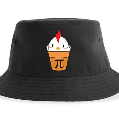 Chicken Pot Pi Funny Pie Day Cartoon Chicken Pot Pi Cute Gift Sustainable Bucket Hat