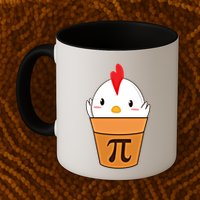 Chicken Pot Pi Funny Pie Day Cartoon Chicken Pot Pi Cute Gift Mug