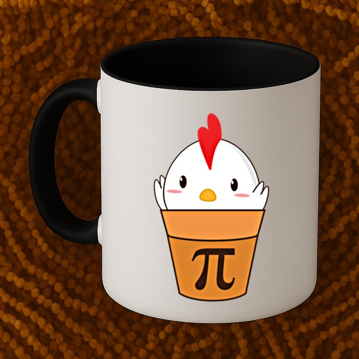 Chicken Pot Pi Funny Pie Day Cartoon Chicken Pot Pi Cute Gift Mug