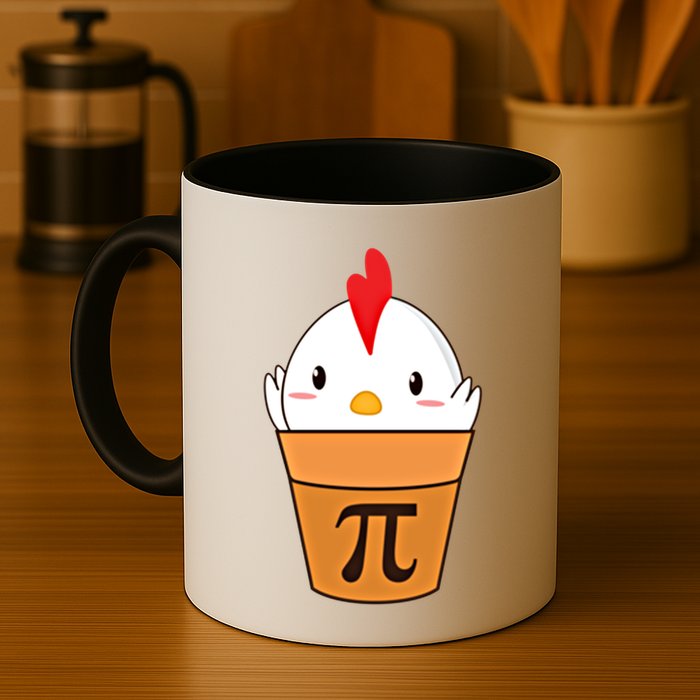 Chicken Pot Pi Funny Pie Day Cartoon Chicken Pot Pi Cute Gift Mug