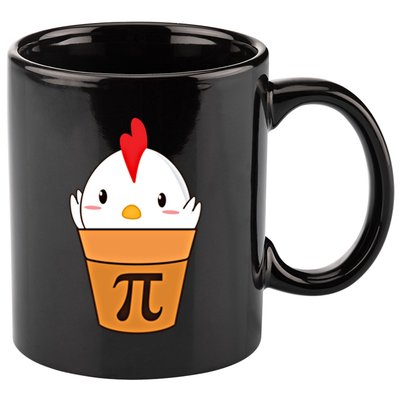 Chicken Pot Pi Funny Pie Day Cartoon Chicken Pot Pi Cute Gift 11oz C Handle Ceramic Mug