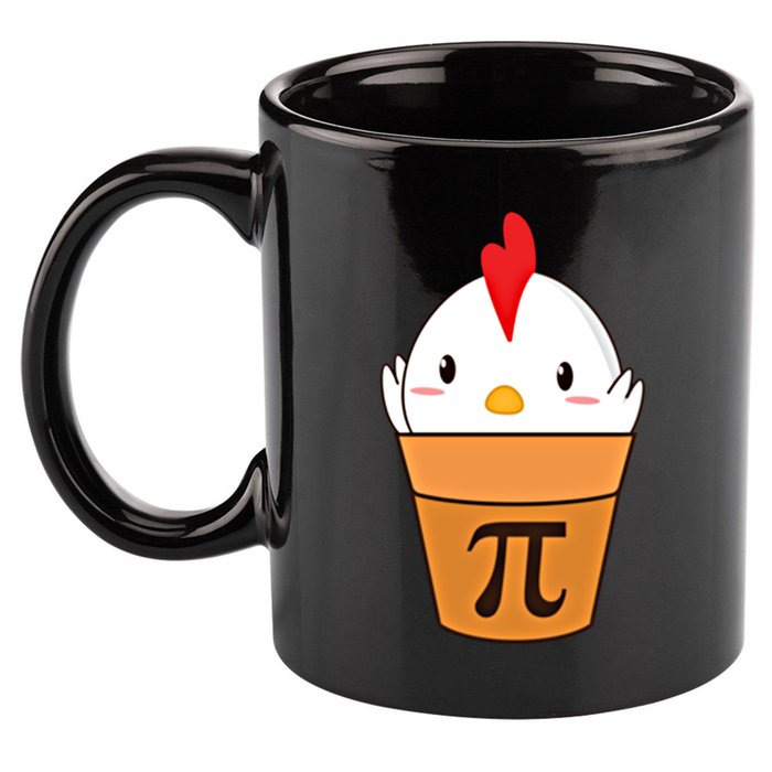 Chicken Pot Pi Funny Pie Day Cartoon Chicken Pot Pi Cute Gift 11oz C Handle Ceramic Mug