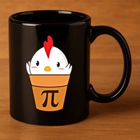 Chicken Pot Pi Funny Pie Day Cartoon Chicken Pot Pi Cute Gift 11oz C Handle Ceramic Mug