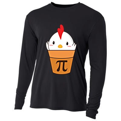 Chicken Pot Pi Funny Pie Day Cartoon Chicken Pot Pi Cute Gift Cooling Performance Long Sleeve Crew