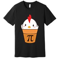 Chicken Pot Pi Funny Pie Day Cartoon Chicken Pot Pi Cute Gift Premium T-Shirt