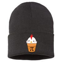 Chicken Pot Pi Funny Pie Day Cartoon Chicken Pot Pi Cute Gift Sustainable Knit Beanie