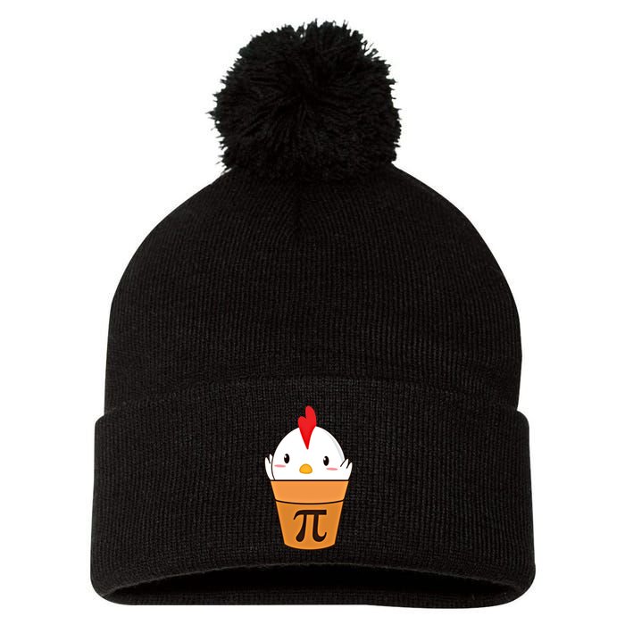 Chicken Pot Pi Funny Pie Day Cartoon Chicken Pot Pi Cute Gift Pom Pom 12in Knit Beanie