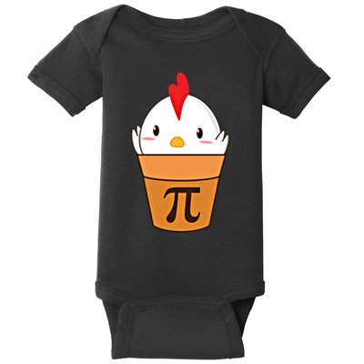 Chicken Pot Pi Funny Pie Day Cartoon Chicken Pot Pi Cute Gift Baby Bodysuit