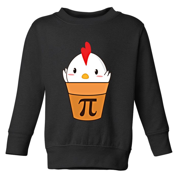 Chicken Pot Pi Funny Pie Day Cartoon Chicken Pot Pi Cute Gift Toddler Sweatshirt