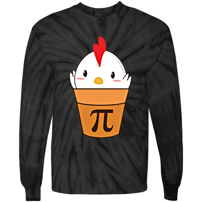 Chicken Pot Pi Funny Pie Day Cartoon Chicken Pot Pi Cute Gift Tie-Dye Long Sleeve Shirt