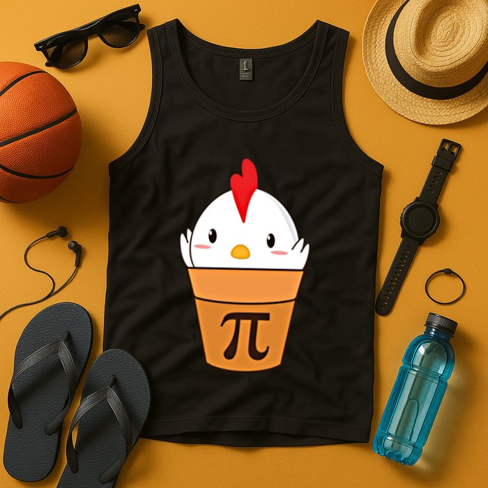 Chicken Pot Pi Funny Pie Day Cartoon Chicken Pot Pi Cute Gift Tank Top