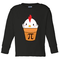 Chicken Pot Pi Funny Pie Day Cartoon Chicken Pot Pi Cute Gift Toddler Long Sleeve Shirt