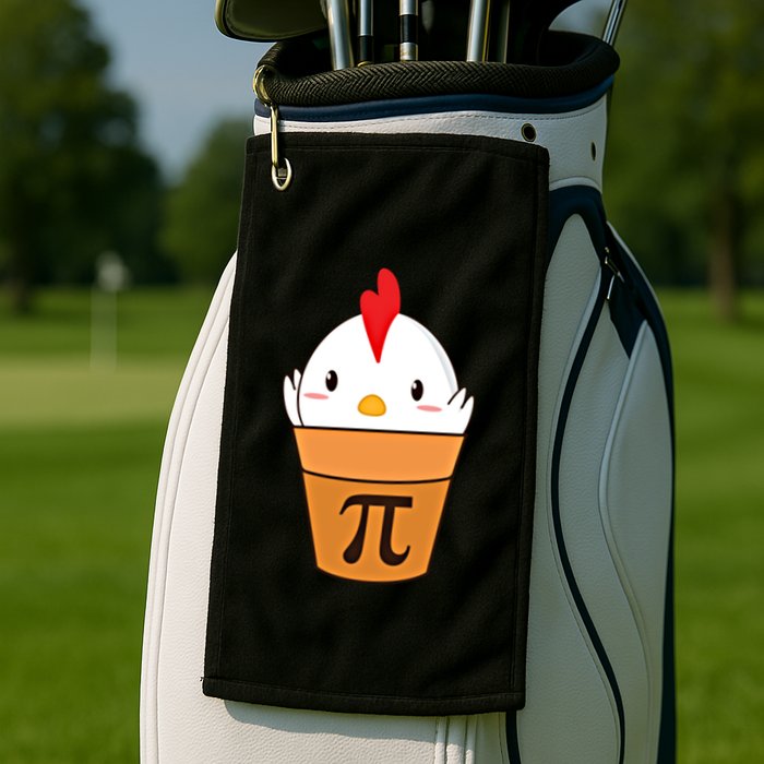 Chicken Pot Pi Funny Pie Day Cartoon Chicken Pot Pi Cute Gift Golf Towel