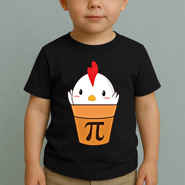 Chicken Pot Pi Funny Pie Day Cartoon Chicken Pot Pi Cute Gift Toddler T-Shirt