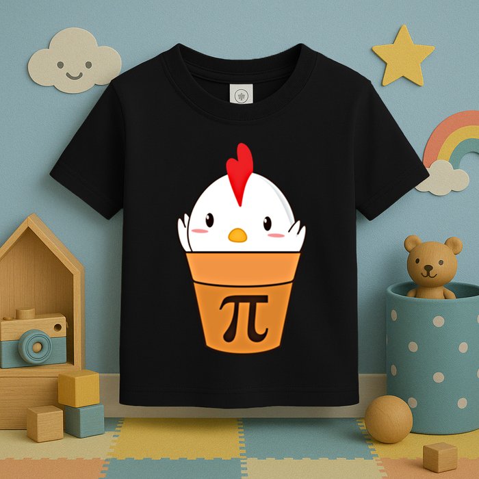 Chicken Pot Pi Funny Pie Day Cartoon Chicken Pot Pi Cute Gift Toddler T-Shirt