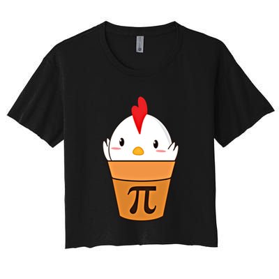 Chicken Pot Pi Funny Pie Day Cartoon Chicken Pot Pi Cute Gift Crop Top
