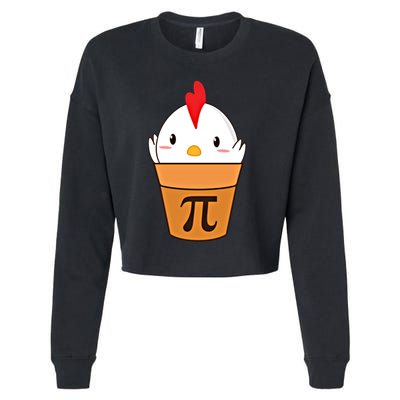 Chicken Pot Pi Funny Pie Day Cartoon Chicken Pot Pi Cute Gift Cropped Pullover Crew