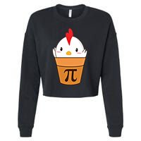 Chicken Pot Pi Funny Pie Day Cartoon Chicken Pot Pi Cute Gift Cropped Pullover Crew