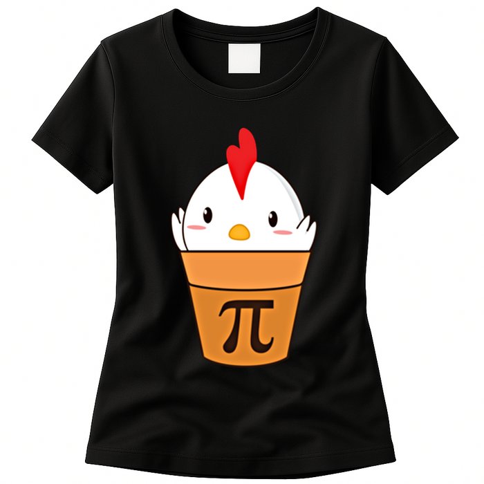Chicken Pot Pi Funny Pie Day Cartoon Chicken Pot Pi Cute Gift Womens T-Shirt
