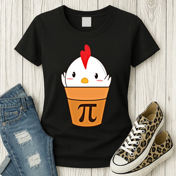 Chicken Pot Pi Funny Pie Day Cartoon Chicken Pot Pi Cute Gift Womens T-Shirt