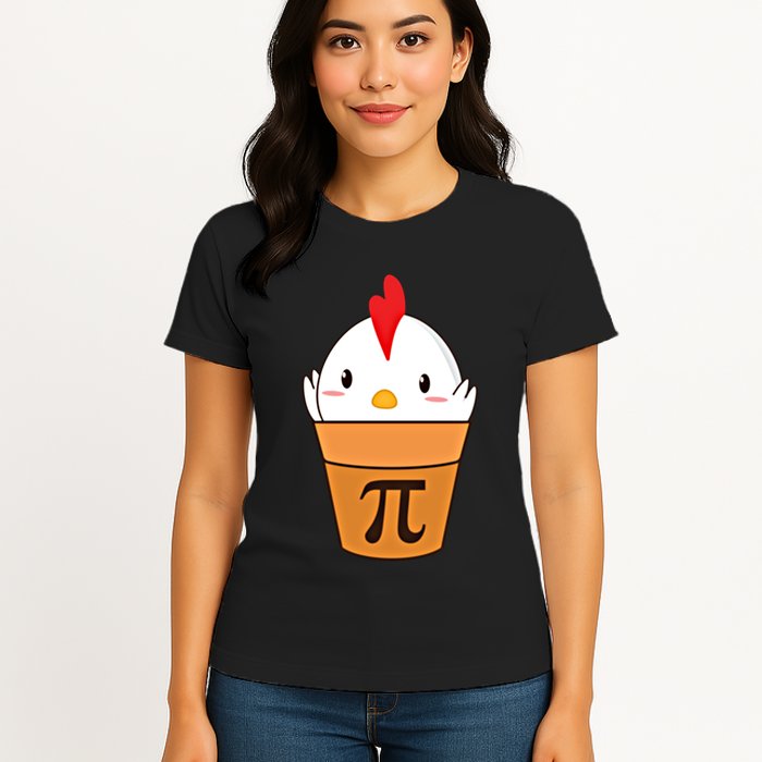 Chicken Pot Pi Funny Pie Day Cartoon Chicken Pot Pi Cute Gift Womens T-Shirt