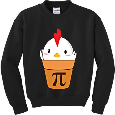 Chicken Pot Pi Funny Pie Day Cartoon Chicken Pot Pi Cute Gift Kids Sweatshirt