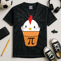 Chicken Pot Pi Funny Pie Day Cartoon Chicken Pot Pi Cute Gift Kids Tie-Dye T-Shirt