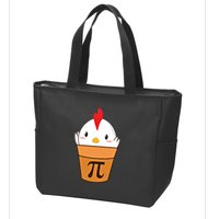 Chicken Pot Pi Funny Pie Day Cartoon Chicken Pot Pi Cute Gift Zip Tote Bag