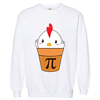 Chicken Pot Pi Funny Pie Day Cartoon Chicken Pot Pi Cute Gift Garment-Dyed Sweatshirt