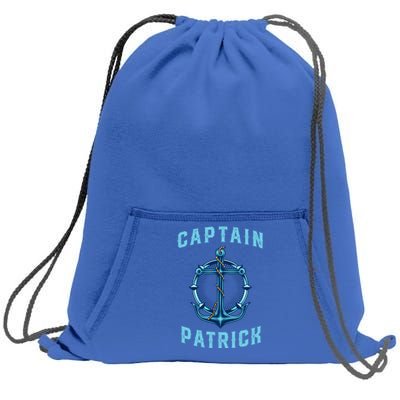 Captain Patrick Personalized Name Sailing Nautical Birthday Gift Sweatshirt Cinch Pack Bag