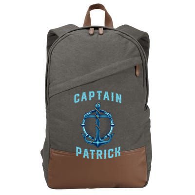 Captain Patrick Personalized Name Sailing Nautical Birthday Gift Cotton Canvas Backpack