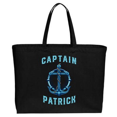 Captain Patrick Personalized Name Sailing Nautical Birthday Gift Cotton Canvas Jumbo Tote