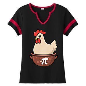 Chicken Pot Pi Funny Pie Day Cartoon Chicken Pot Pi Great Gift Ladies Halftime Notch Neck Tee