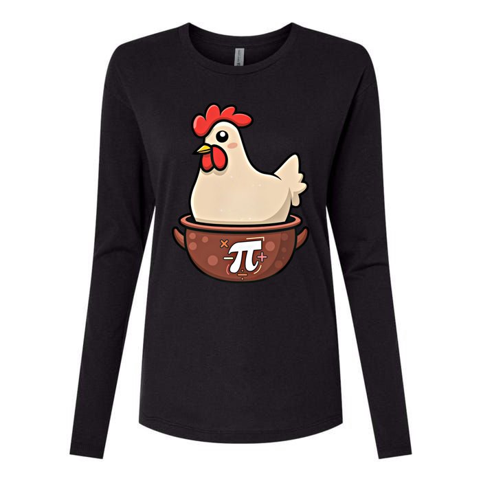 Chicken Pot Pi Funny Pie Day Cartoon Chicken Pot Pi Great Gift Womens Cotton Relaxed Long Sleeve T-Shirt