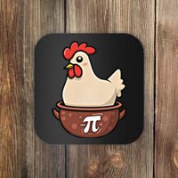 Chicken Pot Pi Funny Pie Day Cartoon Chicken Pot Pi Great Gift Coaster