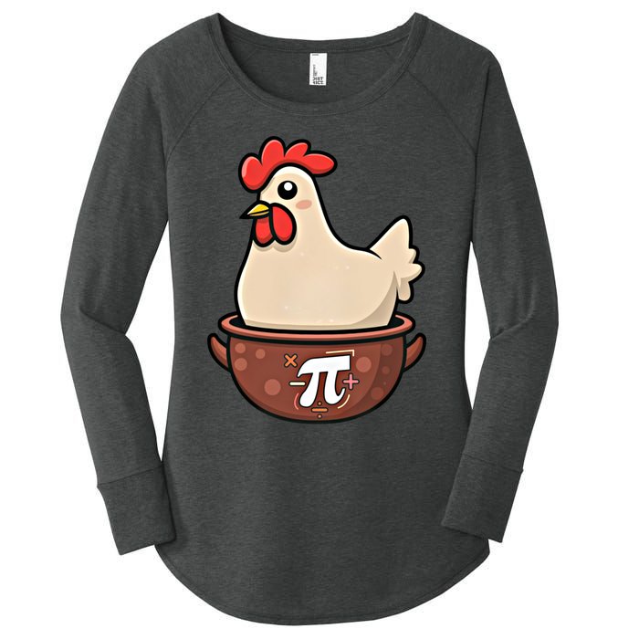 Chicken Pot Pi Funny Pie Day Cartoon Chicken Pot Pi Great Gift Women's Perfect Tri Tunic Long Sleeve Shirt