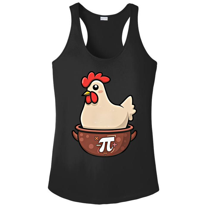 Chicken Pot Pi Funny Pie Day Cartoon Chicken Pot Pi Great Gift Ladies PosiCharge Competitor Racerback Tank