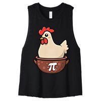 Chicken Pot Pi Funny Pie Day Cartoon Chicken Pot Pi Great Gift Women's Racerback Cropped Tank