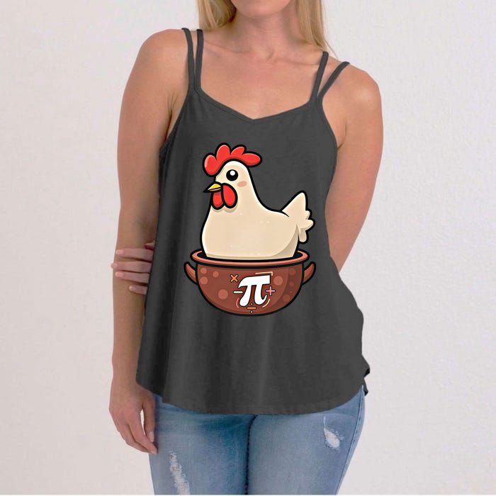 Chicken Pot Pi Funny Pie Day Cartoon Chicken Pot Pi Great Gift Women's Strappy Tank