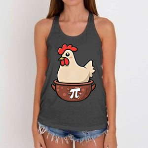 Chicken Pot Pi Funny Pie Day Cartoon Chicken Pot Pi Great Gift Women's Knotted Racerback Tank