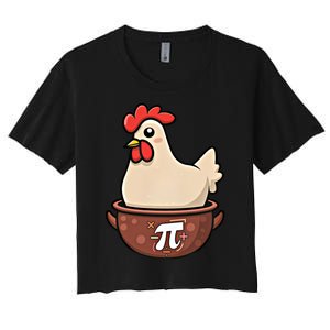 Chicken Pot Pi Funny Pie Day Cartoon Chicken Pot Pi Great Gift Women's Crop Top Tee